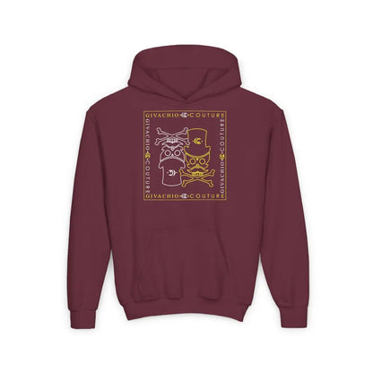 Atomic Skull Youth Hoodie - S / Maroon - Kids clothes