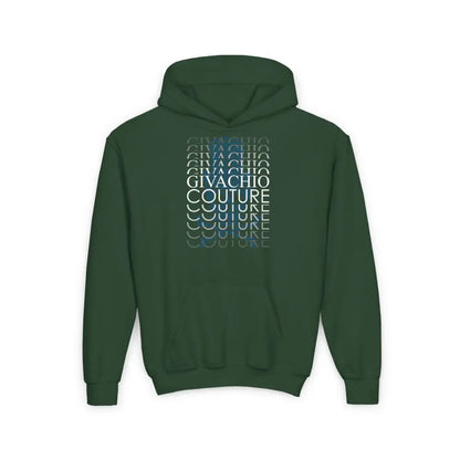 Black Casual Skull knot Youth Hoodie - S / Forest Green - Kids clothes