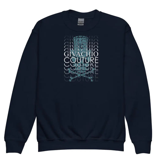 Black Casual Skull knot Youth Sweatshirt - Navy / XS