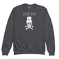 Black Cherry Skull Youth Sweatshirt - Dark Heather / XS