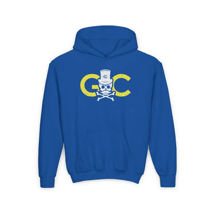 Black GC Skull Treasure Youth Hoodie - S / Royal - Kids clothes
