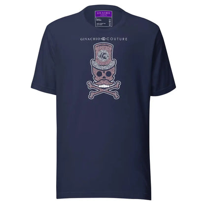 Bone Pink Skull T-Shirt - Navy / S - T-Shirts