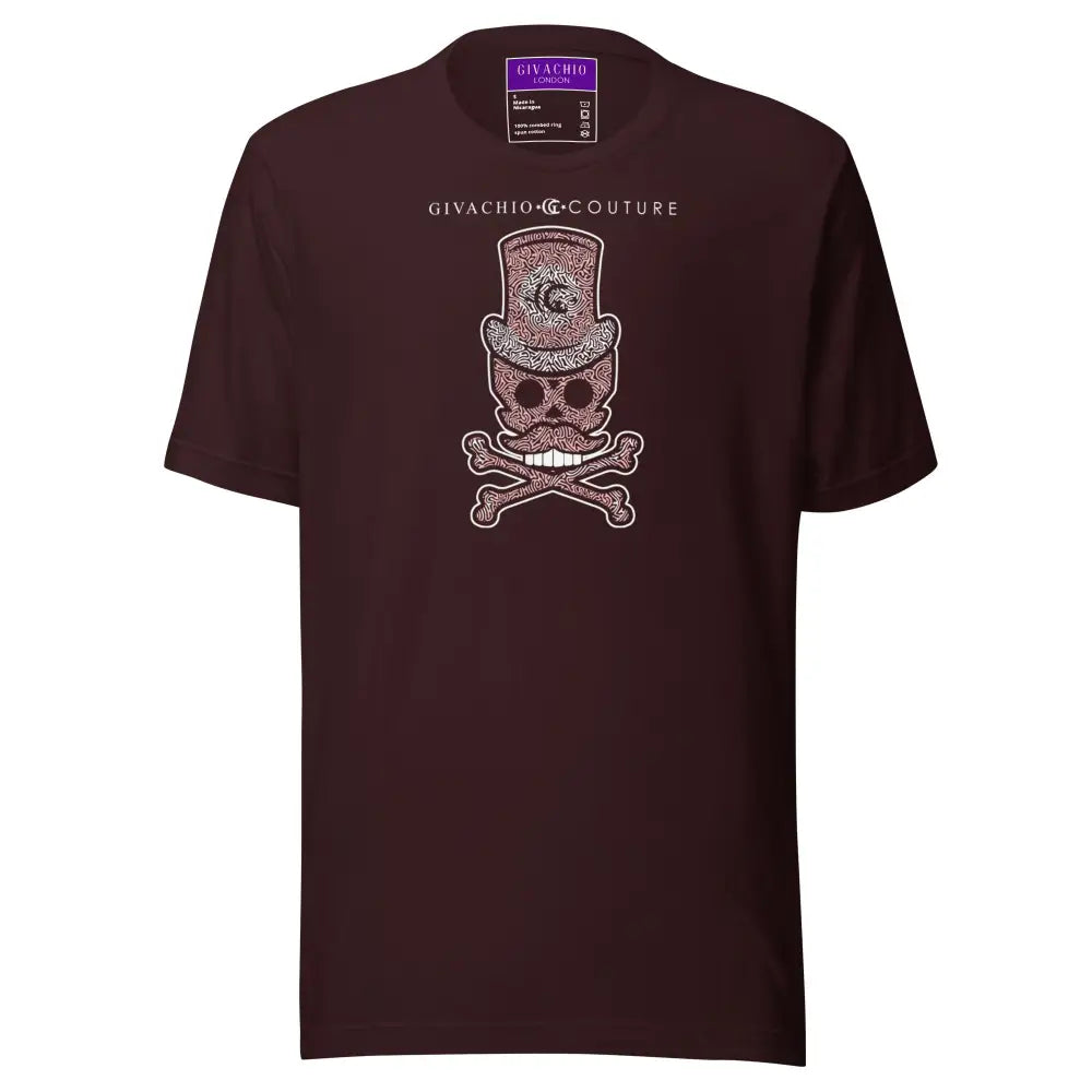 Bone Pink Skull T-Shirt - Oxblood Black / S - T-Shirts
