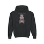 Bone Pink Skull Youth Hoodie - S / Black - Kids clothes