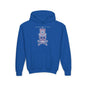 Bone Pink Skull Youth Hoodie - S / Royal - Kids clothes