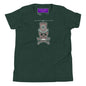 Bone Pink Skull Youth T-Shirt - Heather Forest / S