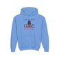 Crimson Hues Skull Youth Hoodie - S / Carolina Blue - Kids clothes