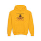 Crimson Hues Skull Youth Hoodie - S / Gold - Kids clothes