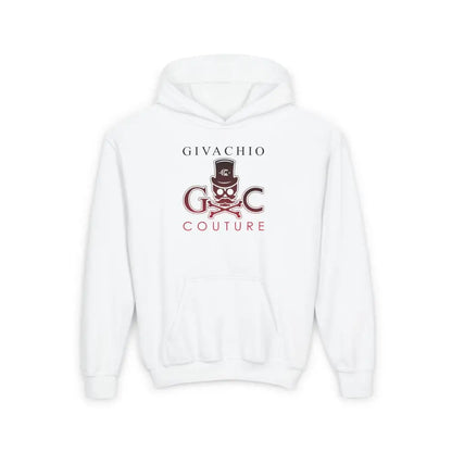Crimson Hues Skull Youth Hoodie - S / White - Kids clothes