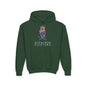 Dab Skull Youth Hoodie - S / Forest Green - Kids clothes
