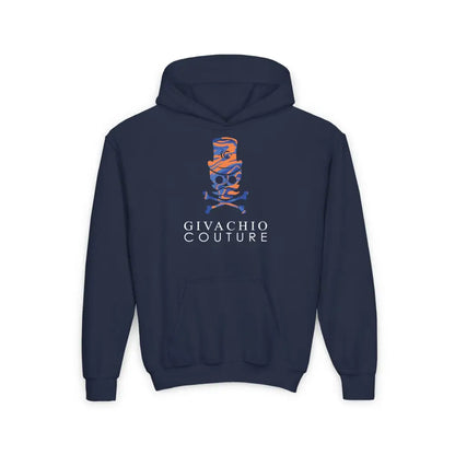 Dab Skull Youth Hoodie - S / Navy - Kids clothes