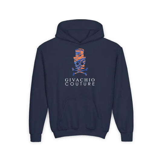 Dab Skull Youth Hoodie - S / Navy - Kids clothes