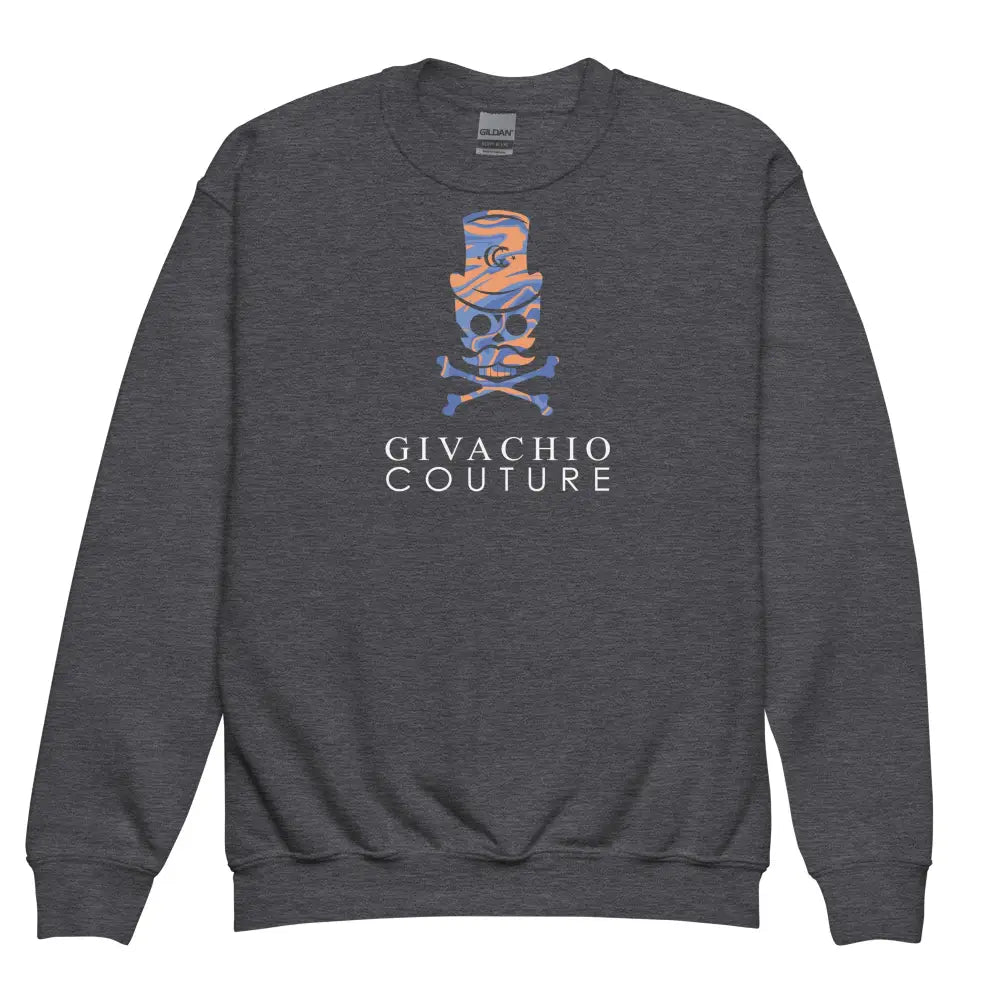 Dab Skull Youth Sweatshirt - Dark Heather / XS