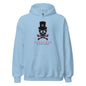 Deep Black Skull Hoodie - Light Blue / S