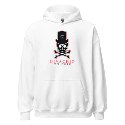 Deep Black Skull Hoodie - White / S