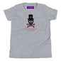 Deep Black Skull Youth T-Shirt - Athletic Heather / S
