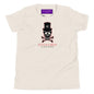 Deep Black Skull Youth T-Shirt - Heather Dust / S