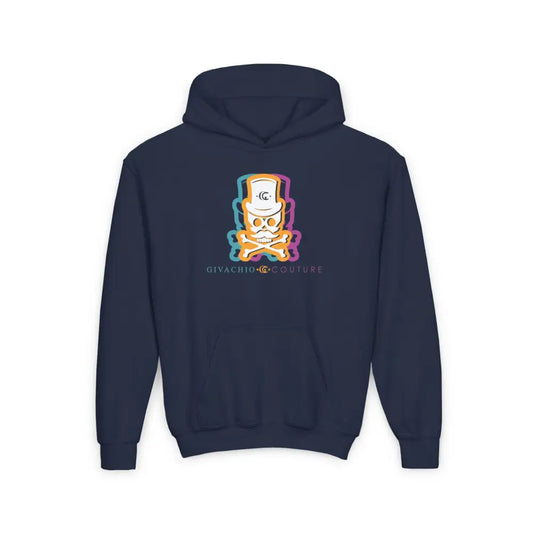 Facit Skull Youth Hoodie - S / Navy - Kids clothes