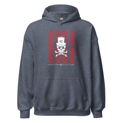 Ghost White Skull Hoodie - Heather Sport Dark Navy / S
