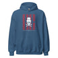 Ghost White Skull Hoodie - Indigo Blue / S
