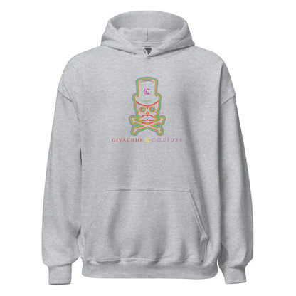 Green Aura Skull Hoodie - Sport Grey / S