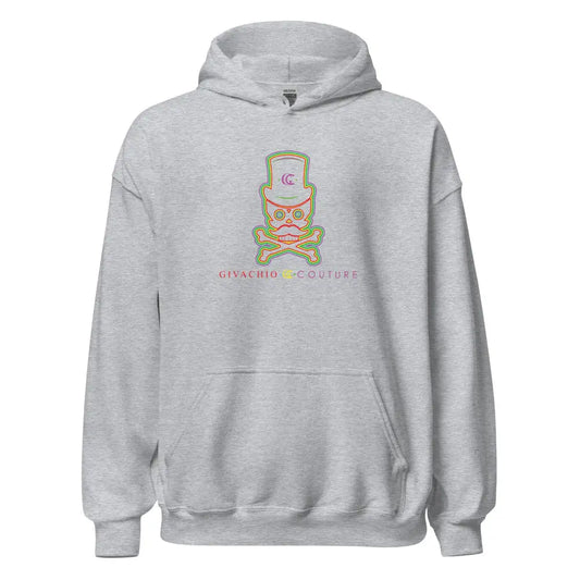 Green Aura Skull Hoodie - Sport Grey / S