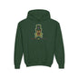 Green Aura Skull Youth Hoodie - S / Forest - Kids clothes
