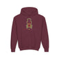 Green Aura Skull Youth Hoodie - S / Maroon - Kids clothes