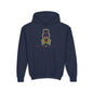 Green Aura Skull Youth Hoodie - S / Navy - Kids clothes