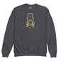 Green Aura Skull Youth Sweatshirt - Dark Heather / XS