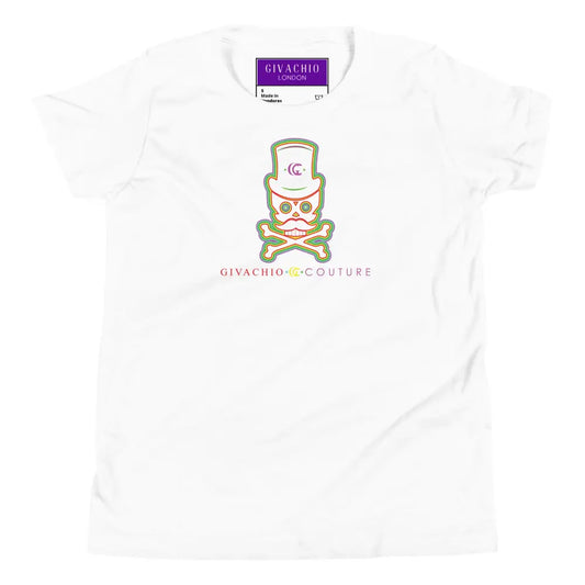 Green Aura Skull Youth T-Shirt - White / S