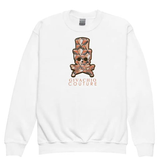 Ivor Skull Youth Sweatshirt - White / XS