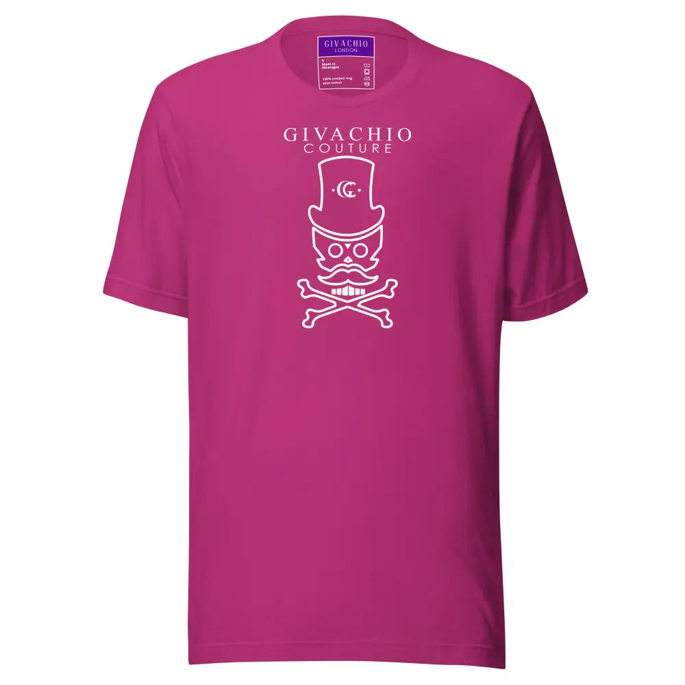 Mad White Skull T-Shirt - Berry / S - T-Shirts