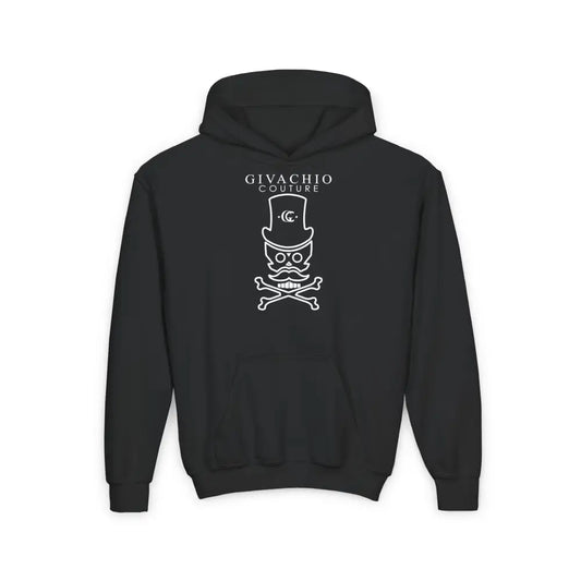 Mad White Skull Youth Hoodie - S / Black - Kids clothes