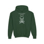 Mad White Skull Youth Hoodie - S / Forest Green - Kids clothes