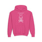 Mad White Skull Youth Hoodie - S / Heliconia - Kids clothes