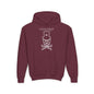 Mad White Skull Youth Hoodie - S / Maroon - Kids clothes