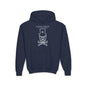 Mad White Skull Youth Hoodie - S / Navy - Kids clothes