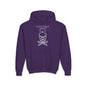 Mad White Skull Youth Hoodie - S / Purple - Kids clothes