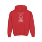 Mad White Skull Youth Hoodie - S / Red - Kids clothes