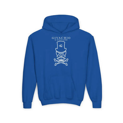 Mad White Skull Youth Hoodie - S / Royal - Kids clothes