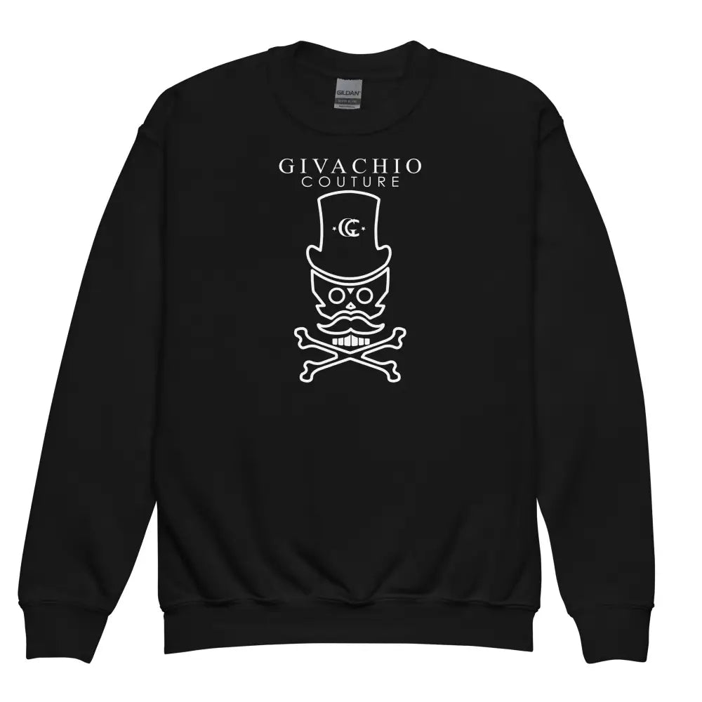 Mad White Skull Youth Sweatshirt - Black / XS