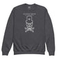 Mad White Skull Youth Sweatshirt - Dark Heather / XS