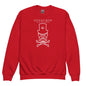 Mad White Skull Youth Sweatshirt - Red / XS