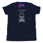 Mad White Skull Youth T-Shirt - Navy / S