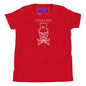 Mad White Skull Youth T-Shirt - Red / S