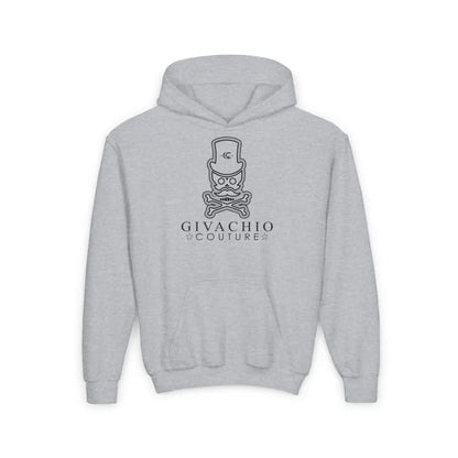 Noir Skull Youth Hoodie - S / Sport Grey - Kids clothes