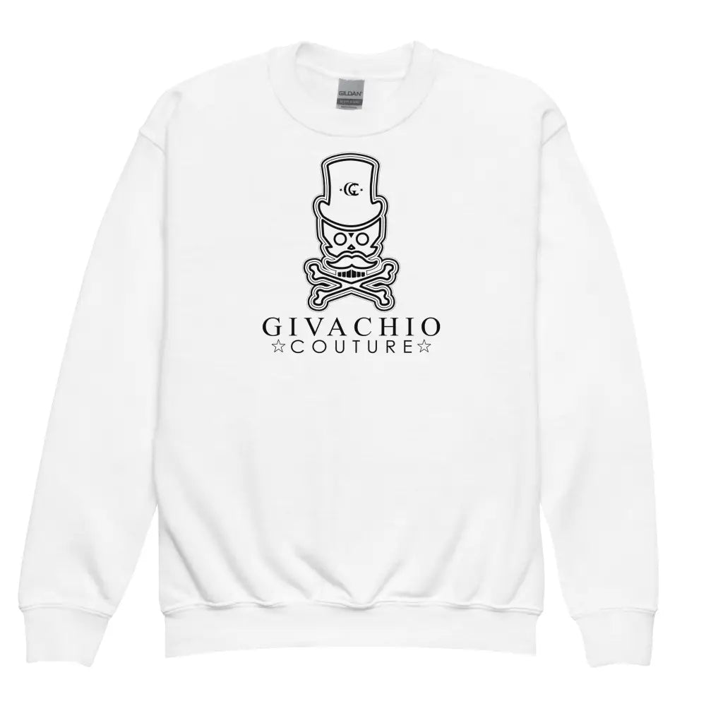 Noir Skull Youth Sweatshirt - White / XS