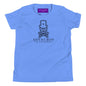 Noir Skull Youth T-Shirt - Heather Columbia Blue / S
