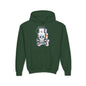 Patch Up Skull Youth Hoodie - S / Forest Green - Kids clothes